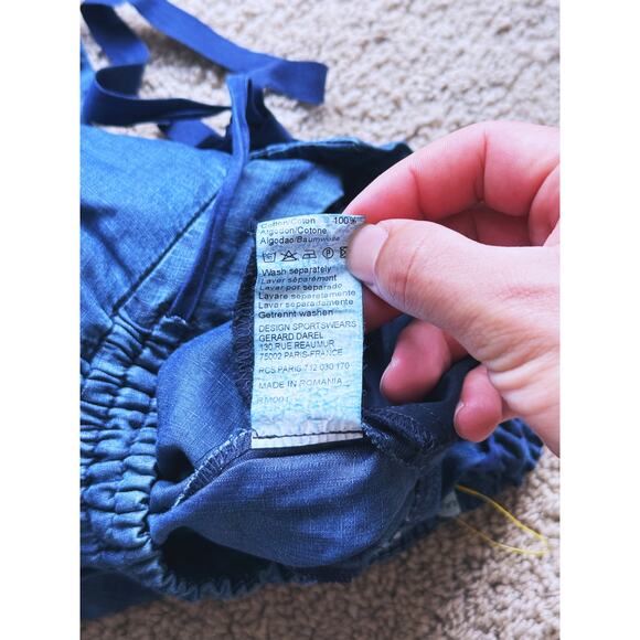 Gerard Darel Cylinia Relaxed Straight Leg Jeans 8 Tall Drawstring Waist 36" Boho - Picture 9 of 9